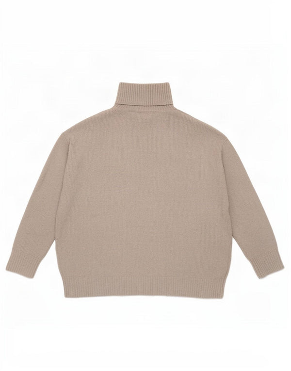 Damski sweter oversize Zara z golfem UK 14, duży, szary poliester