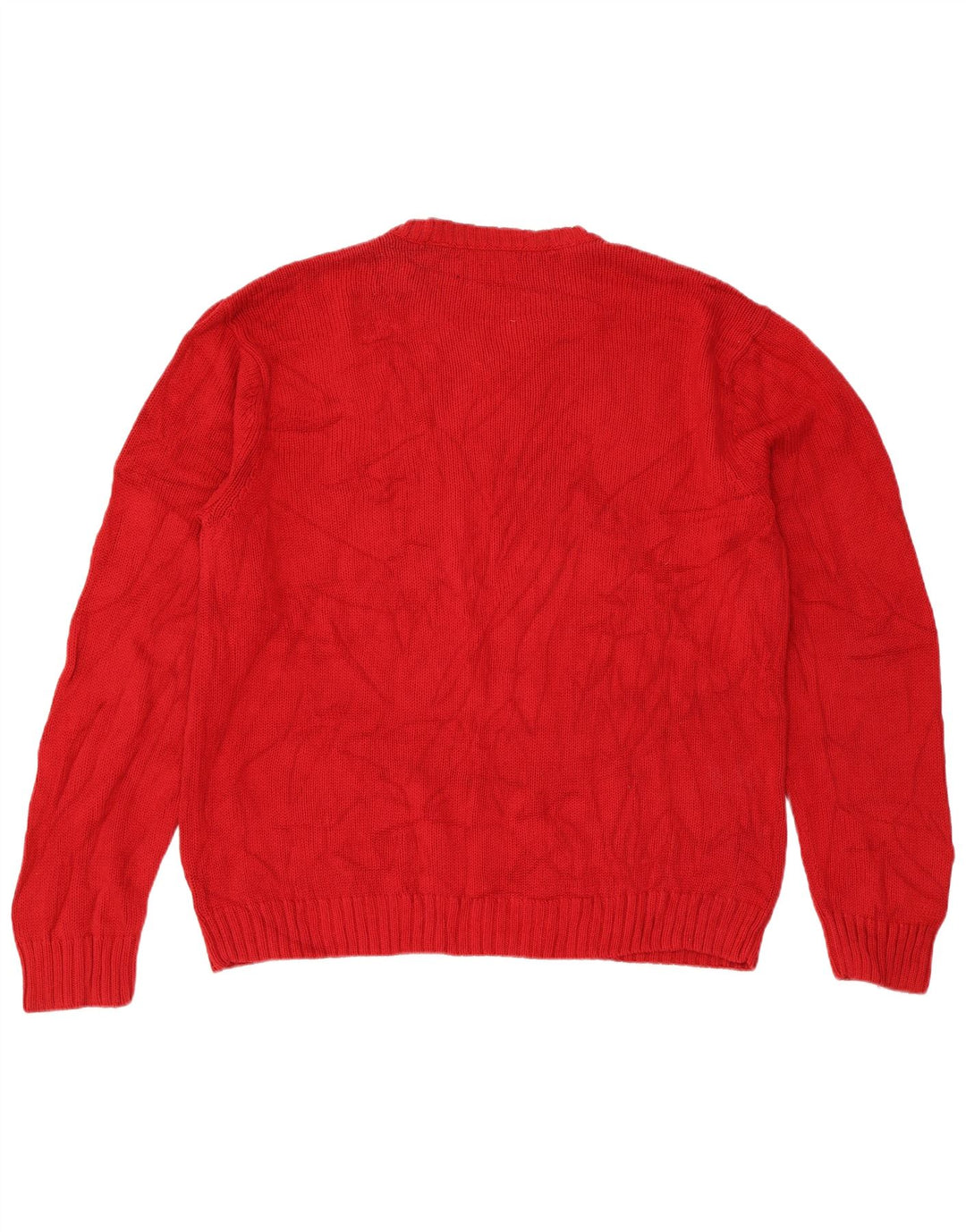 Męski sweter męski Chaps o regularnym kroju z dekoltem w kształcie litery V, XL, czerwony, bawełniany