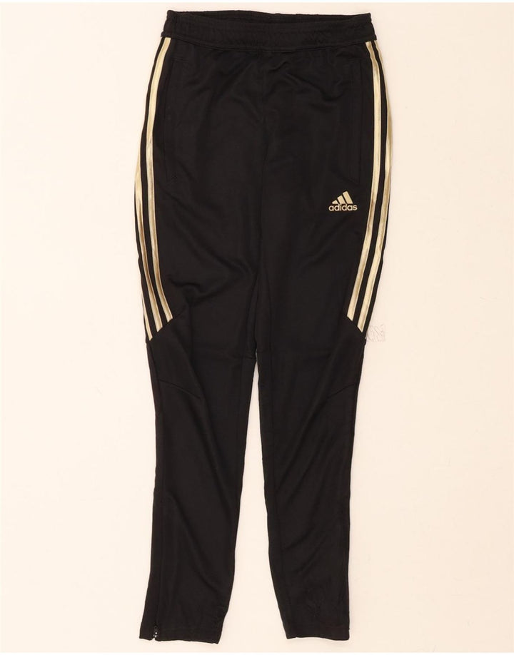 ADIDAS Boys Tracksuit Trousers 11-12 Years Black Polyester Vintage Adidas and Second-Hand Adidas from Messina Hembry 