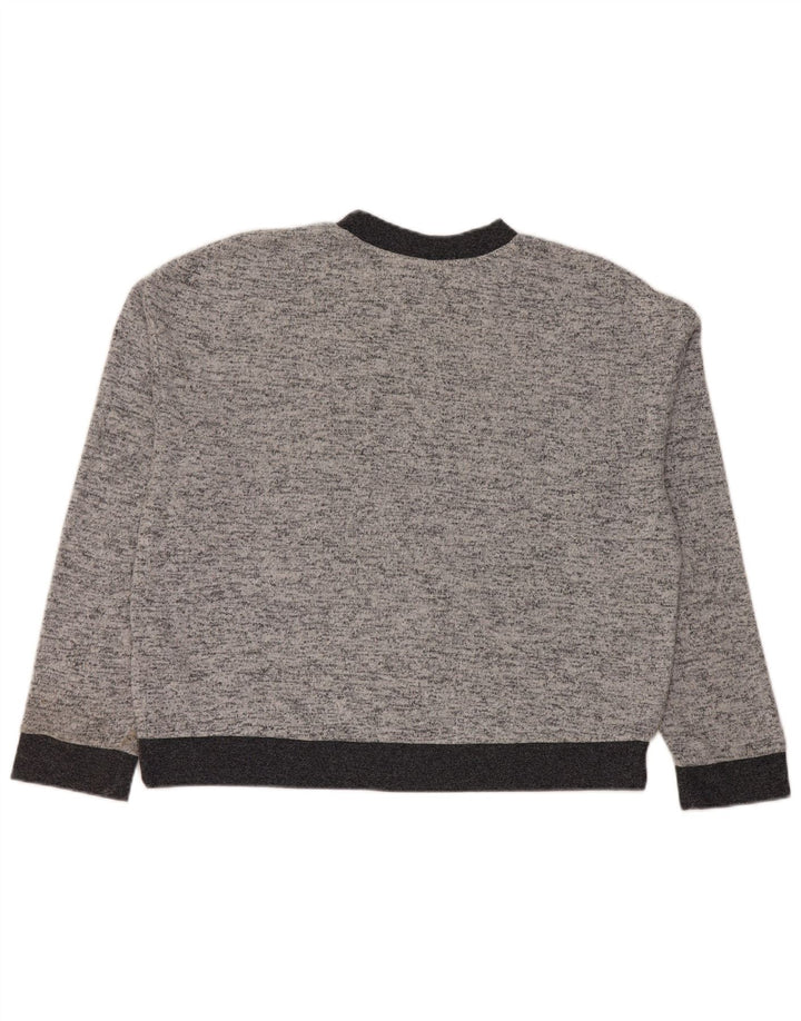 Damski sweter z okrągłym dekoltem Topshop UK 12, średni szary nakrapiany