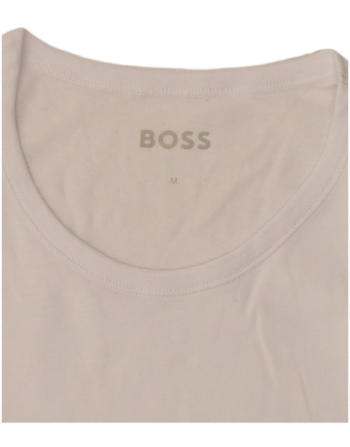 Męska koszulka Hugo Boss, średnia biała bawełna