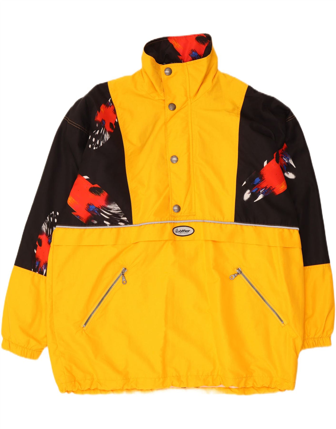 Loffler Męska kurtka Anorak UK 42 XL Żółty poliamid z blokami kolorów