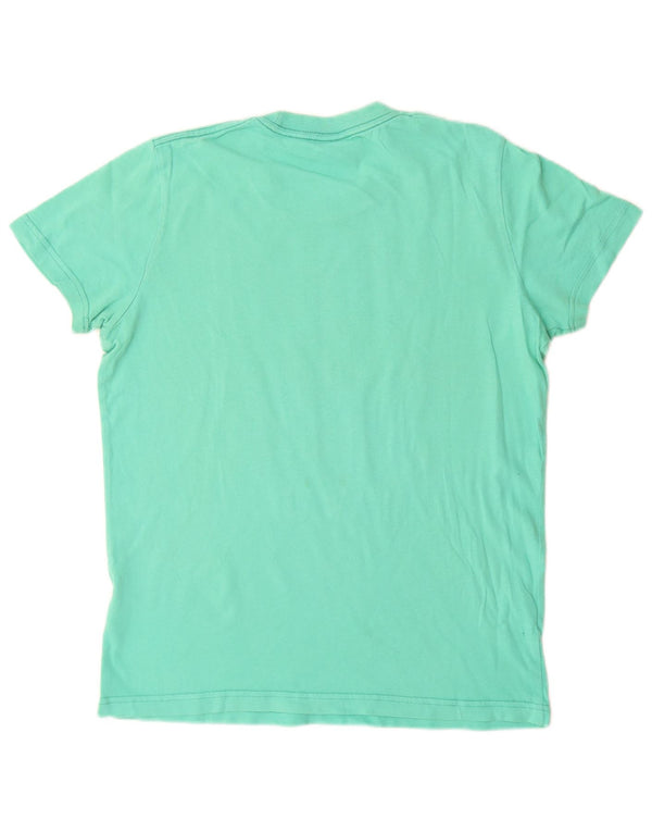 Męski T-shirt z grafiką Hollister Hawaii, mały, turkusowy, bawełniany