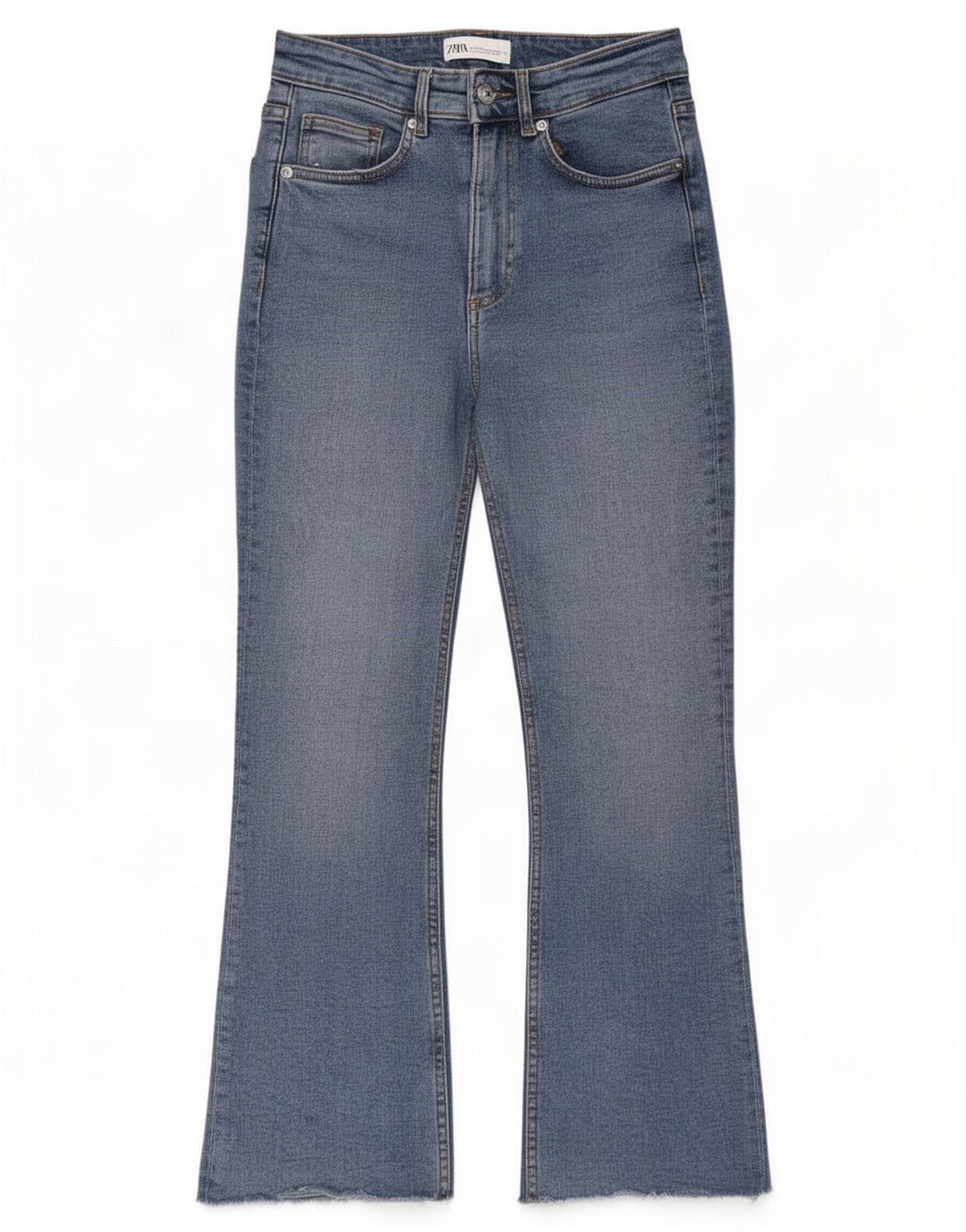 Damskie jeansy z wysokim stanem Zara Flared EU 38 Small W28 L26 Niebieskie