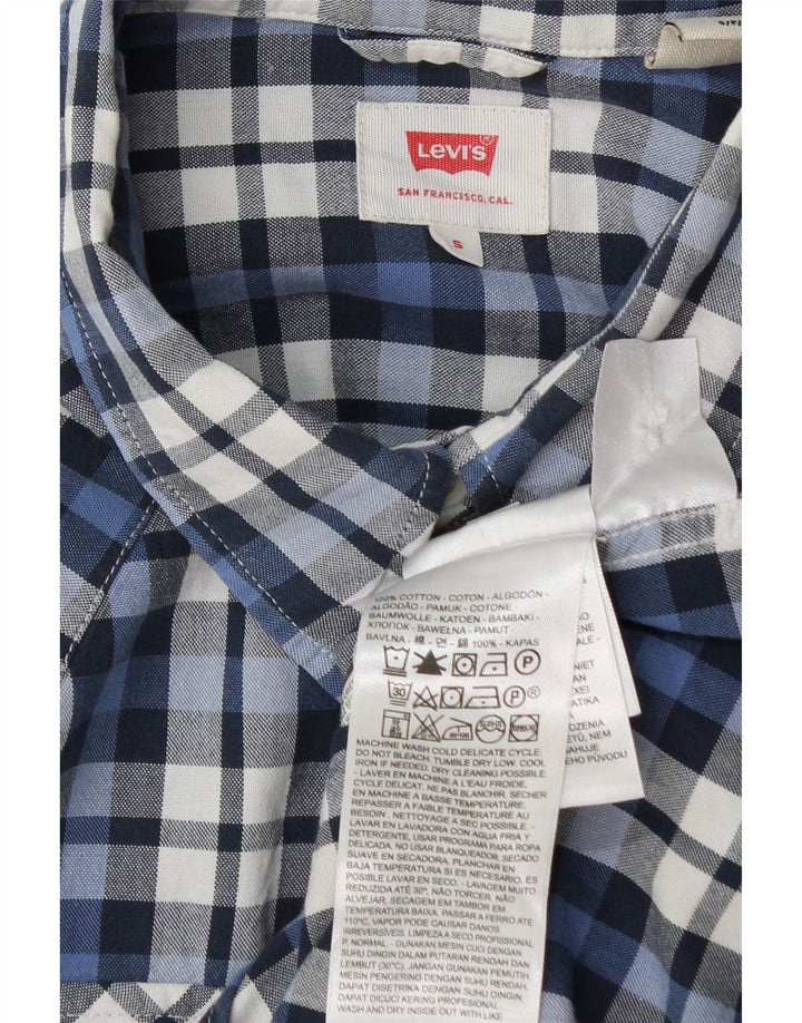 Koszula męska Levi's w małą niebieską kratkę, bawełniana