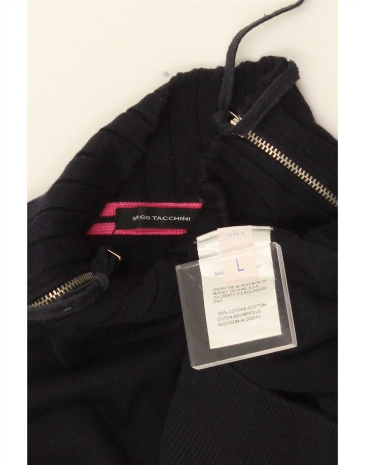 Sweter damski Sergio Tacchini z zamkiem błyskawicznym UK 16, duży, granatowy
