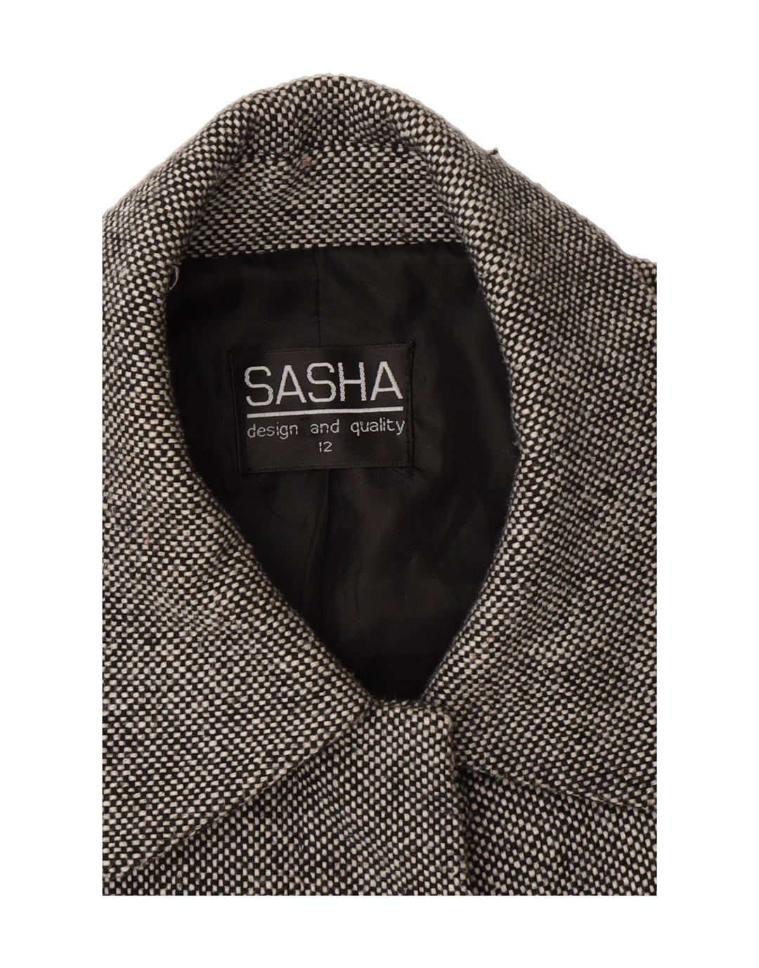 SASHA Womens Overcoat UK 12 Medium Grey Acrylic Vintage Sasha and Second-Hand Sasha from Messina Hembry 