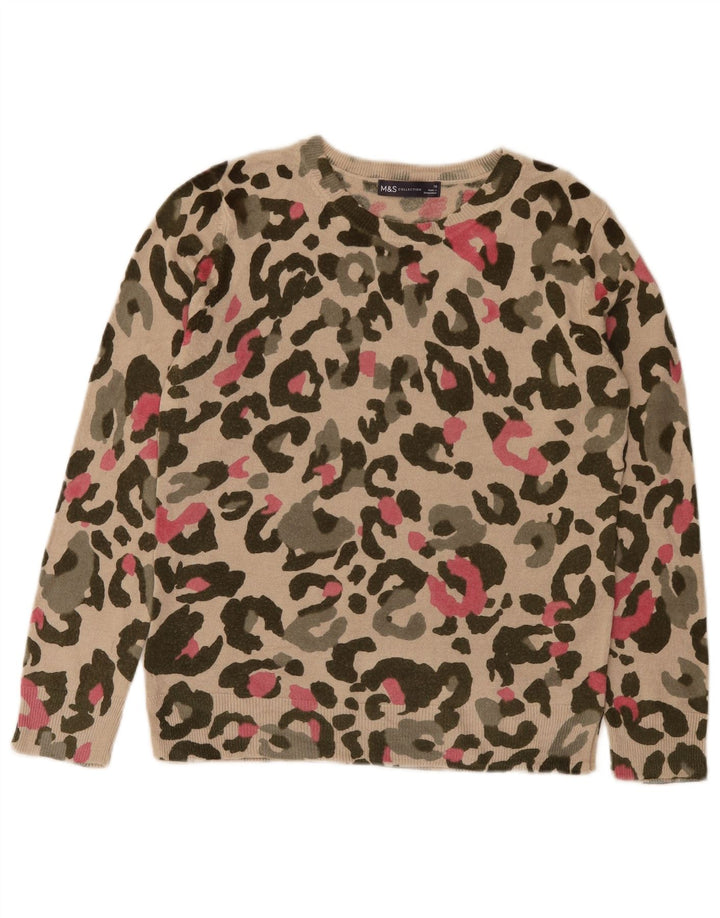 Marks & Spencer Damski sweter z dekoltem w łódkę, UK 10, mały, beżowy