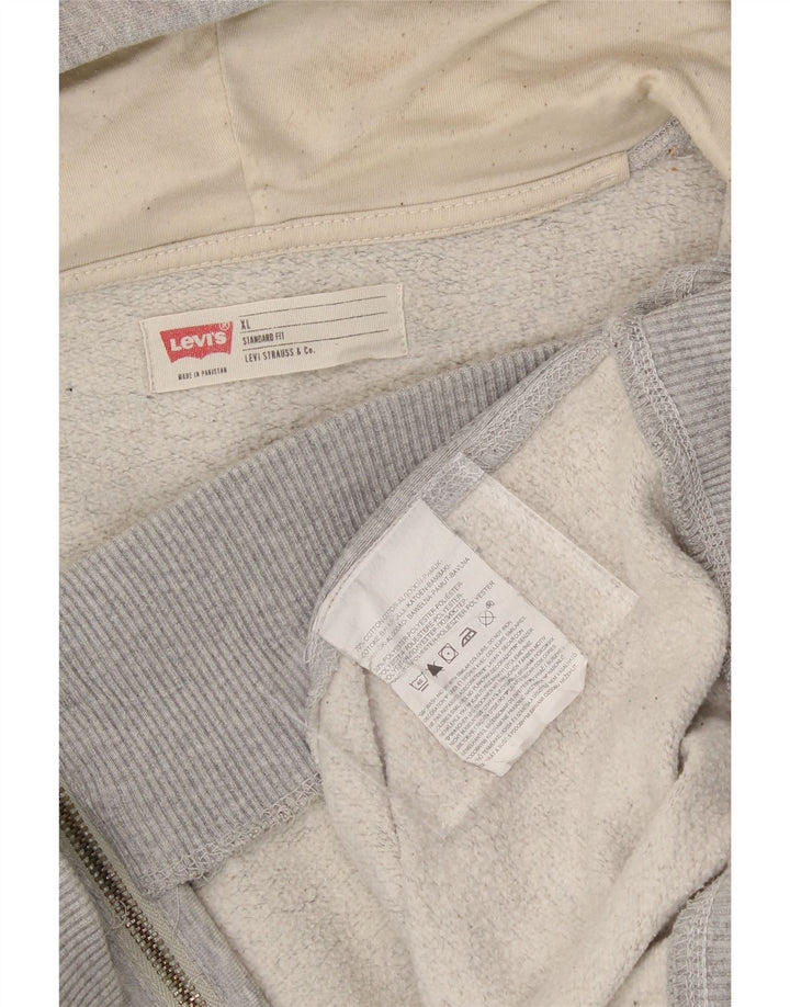 LEVI'S Mens Zip Hoodie Sweater XL Grey Cotton Vintage Levi's and Second-Hand Levi's from Messina Hembry 