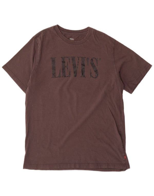 Męski T-shirt Levi's o swobodnym kroju z grafiką, duży, szary, bawełniany
