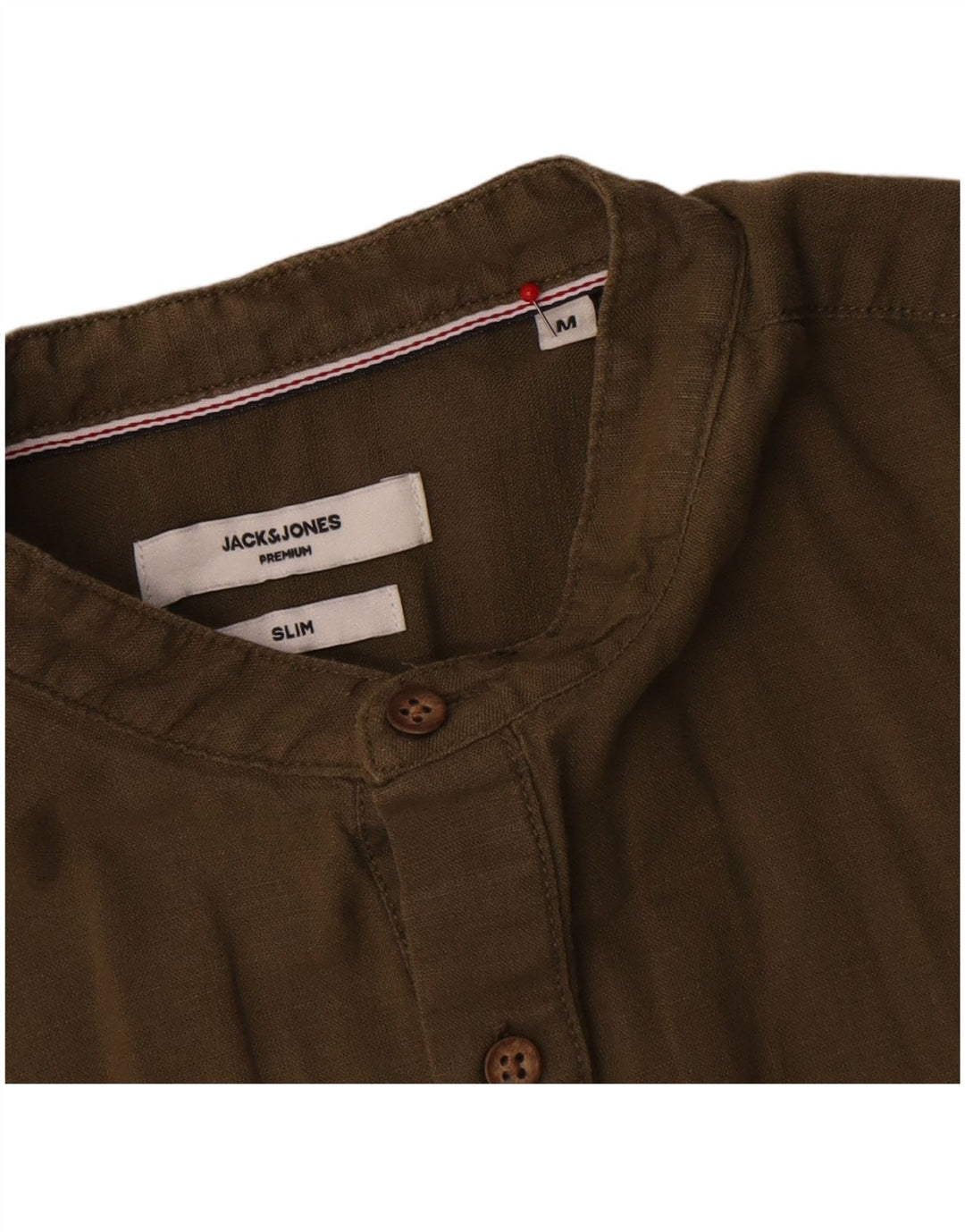 Męska koszula pulowerowa Jack & Jones Premium Slim, średnia, bawełniana khaki