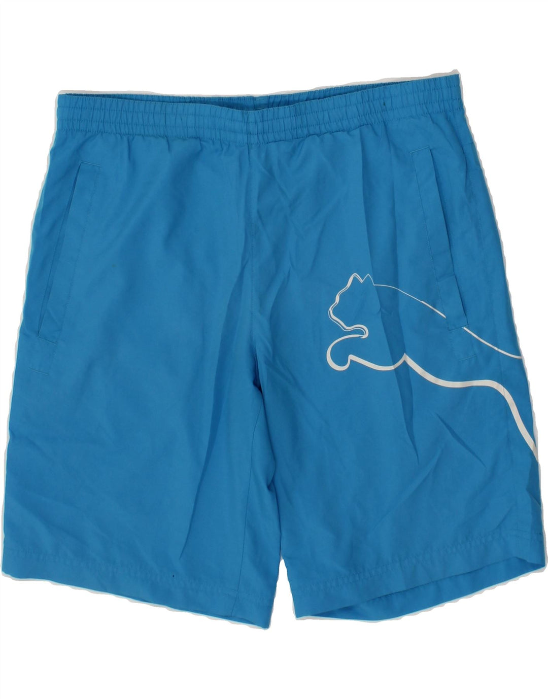 PUMA Mens Graphic Swimming Shorts Small  Blue Polyester Vintage Puma and Second-Hand Puma from Messina Hembry 
