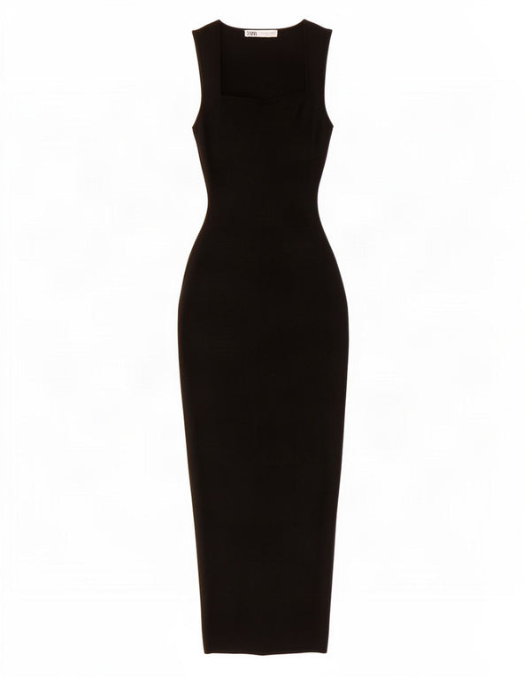 Damska sukienka maxi bez rękawów Zara UK 8 Small, czarna wiskoza