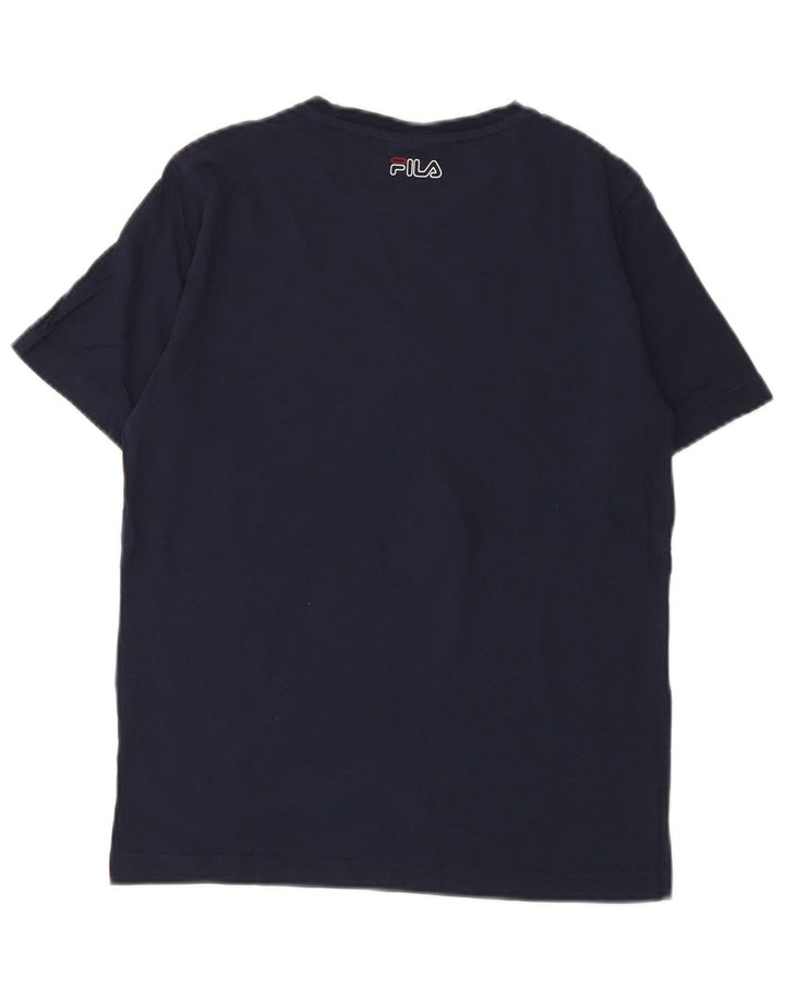 Chłopięcy T-shirt z grafiką Fila 13-14 lat, granatowy