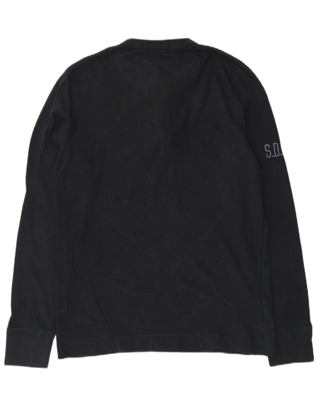 Męski graficzny top Superdry z długim rękawem XL, granatowy, bawełniany