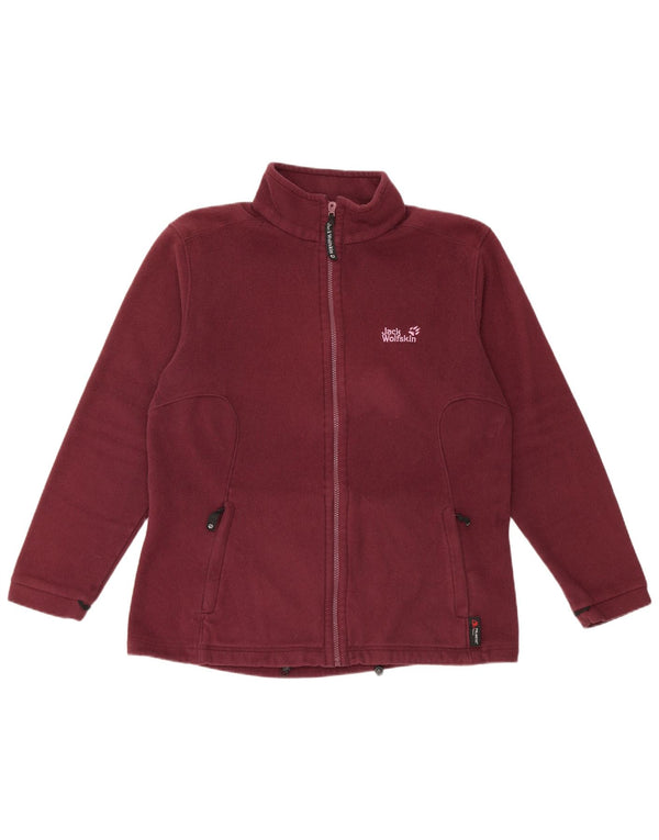 Damska kurtka polarowa Jack Wolfskin z podszewką UK 16, duża, bordowa