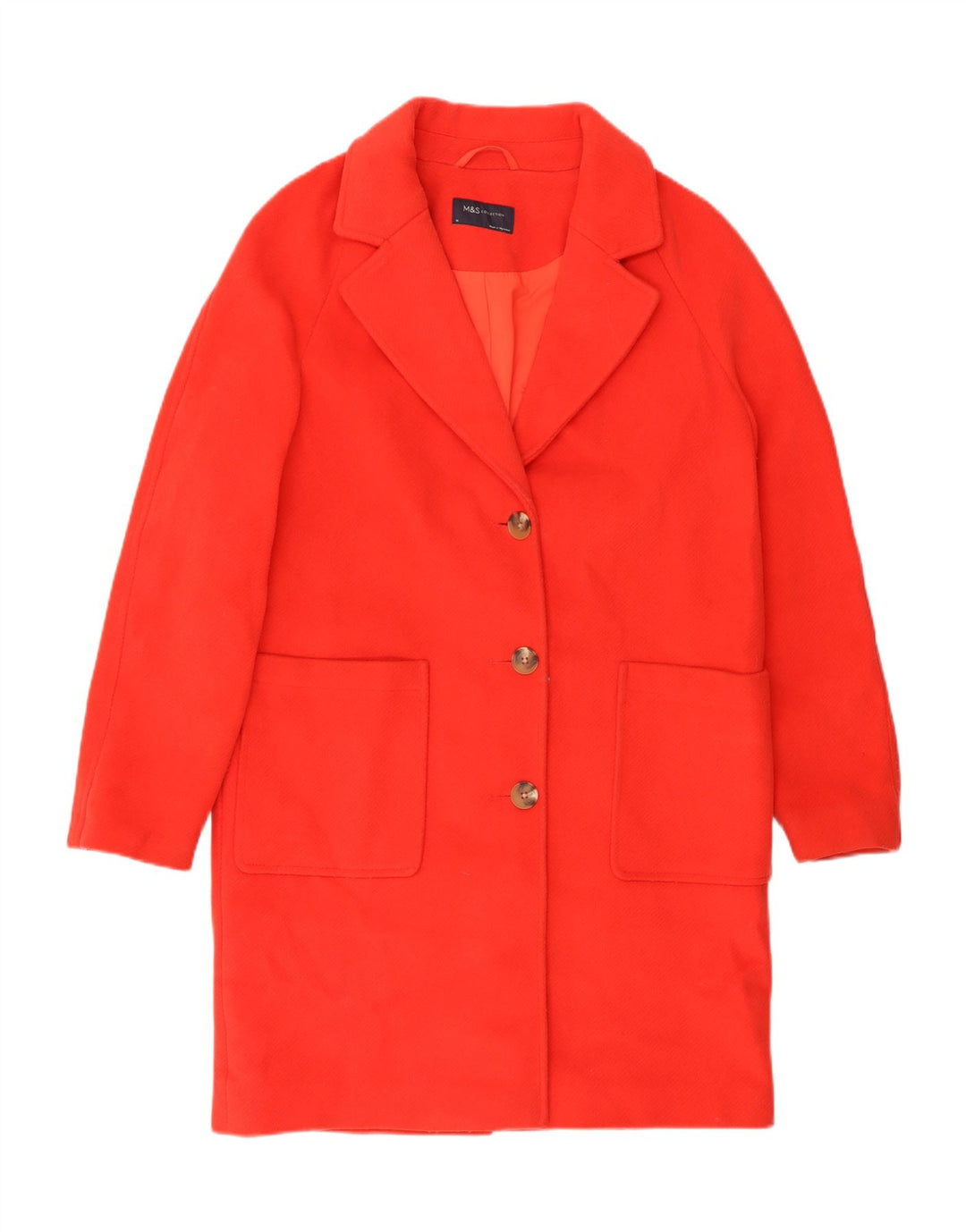 Marks & Spencer Damski płaszcz oversize UK 10, mały, czerwony, poliester