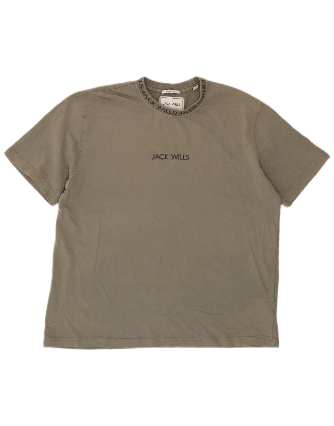 T-shirt męski Jack Wills o swobodnym kroju, średniej wielkości bawełna khaki