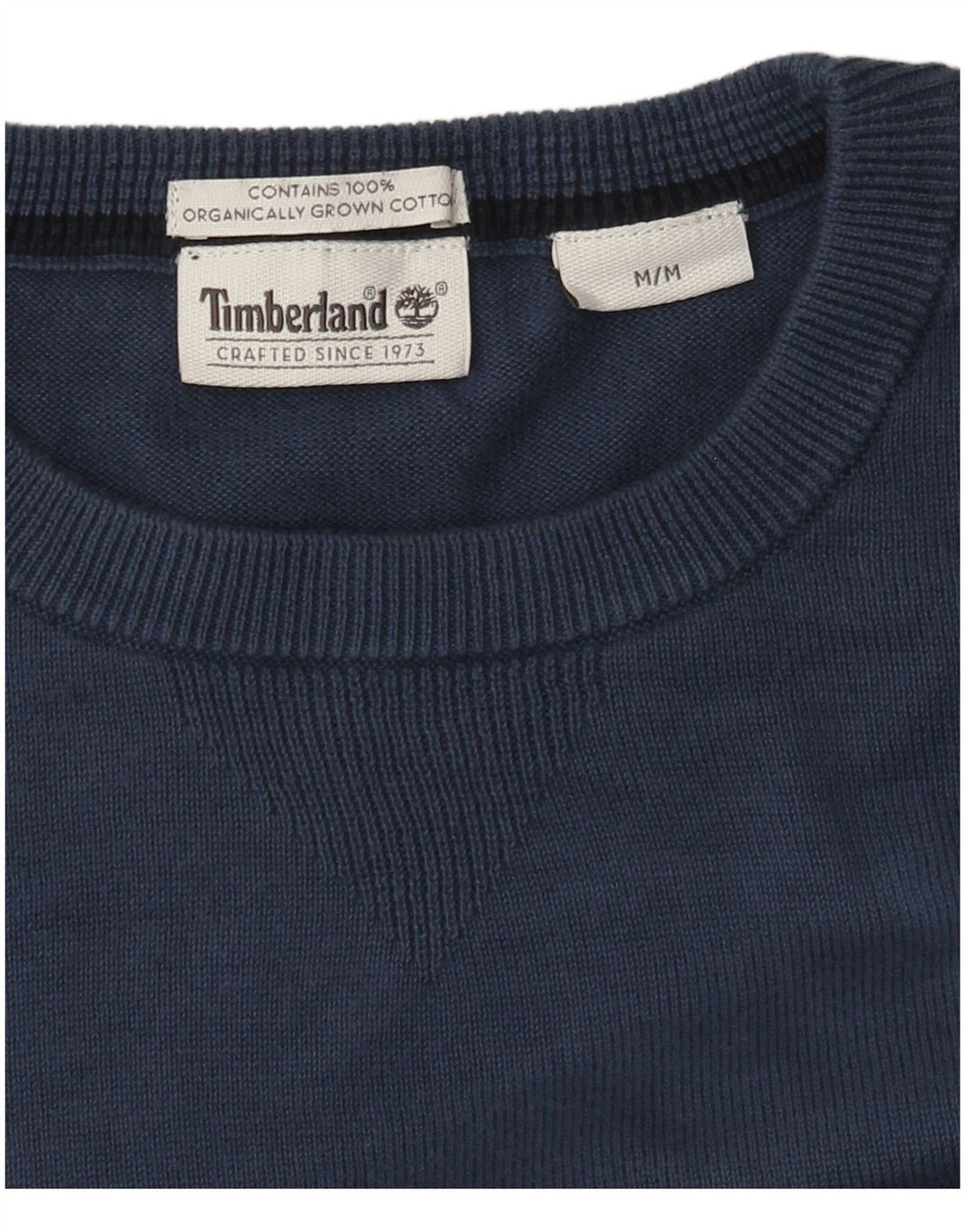 Męski sweter Timberland z okrągłym dekoltem, średnioniebieski, bawełniany