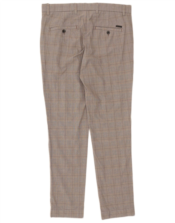 Męskie spodnie garniturowe Jack & Jones W33 L32 w szarą kratkę