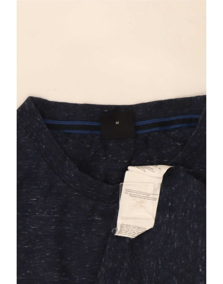 T-shirt męski Hugo Boss, średni, granatowy, bawełniany nakrapiany