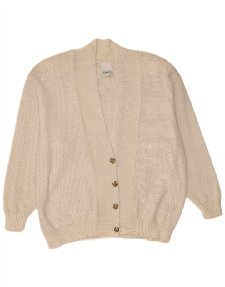 Damski sweter oversize Canda UK 16, duży, złamany biały akryl