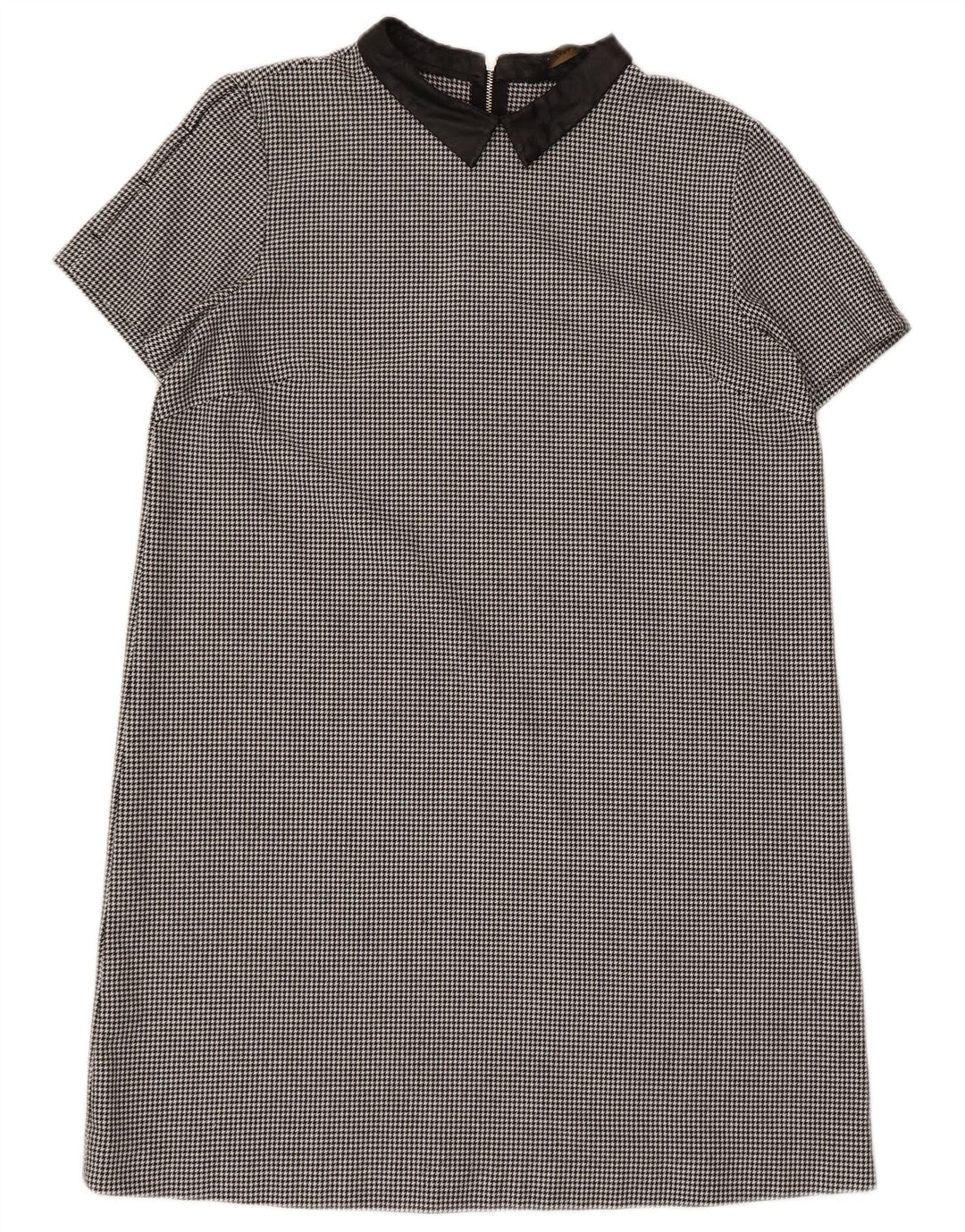 Damska sukienka typu shift Zara UK 14, duża, czarna pepitka, poliester