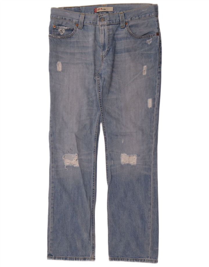 Męskie jeansy Levi's 511 w trudnej sytuacji W38 L34 Niebieska bawełna