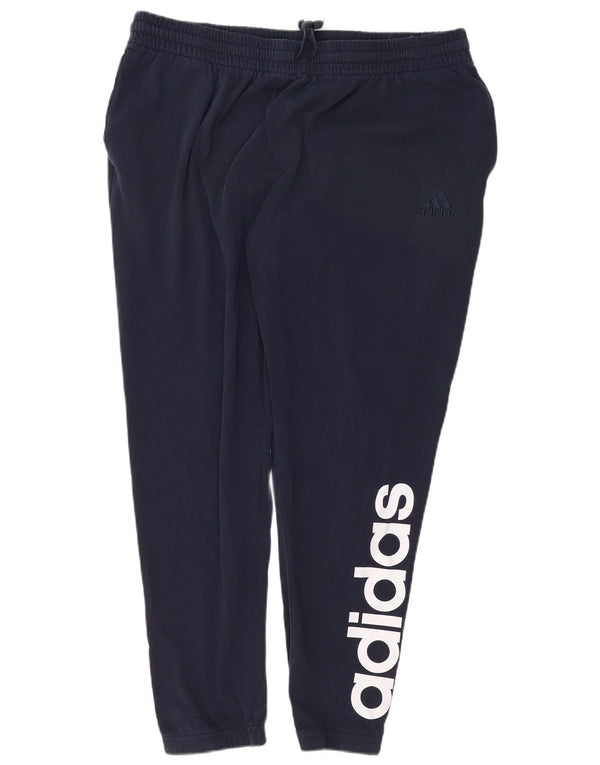 Adidas Męskie spodnie dresowe z grafiką Joggery 2XL Granatowe, bawełniane