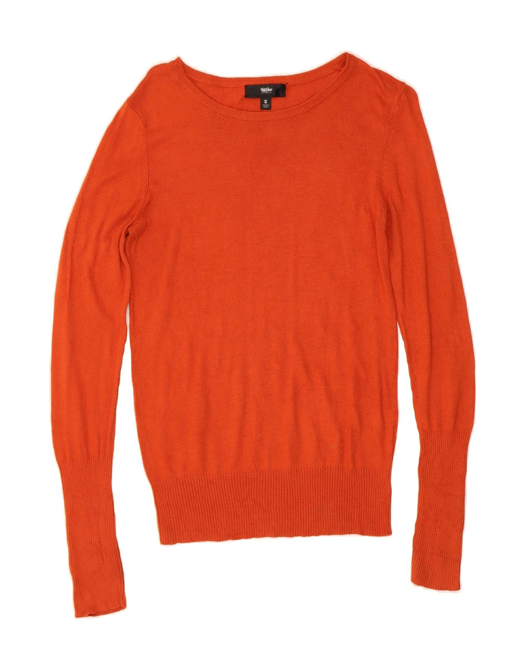MOSSIMO Womens Boat Neck Jumper Sweater UK 10 Small Orange Nylon Vintage Mossimo and Second-Hand Mossimo from Messina Hembry 