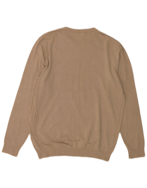 Męski sweter Zara z okrągłym dekoltem, średni beż