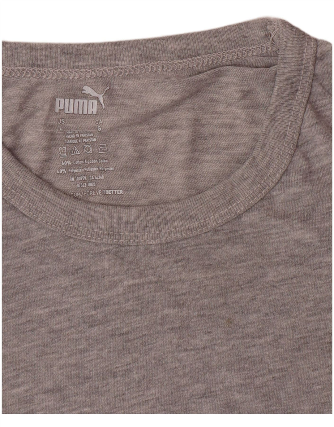 T-shirt damski PUMA Top UK 14, duży, szary, bawełniany