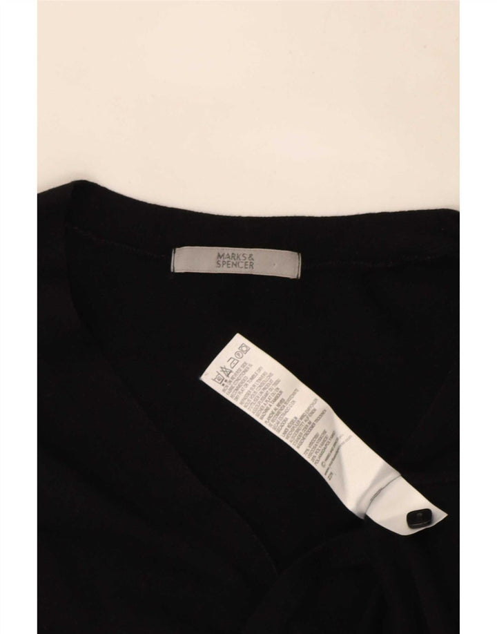 Marks & Spencer Damski sweter kardigan UK 16, duża, czarna wiskoza