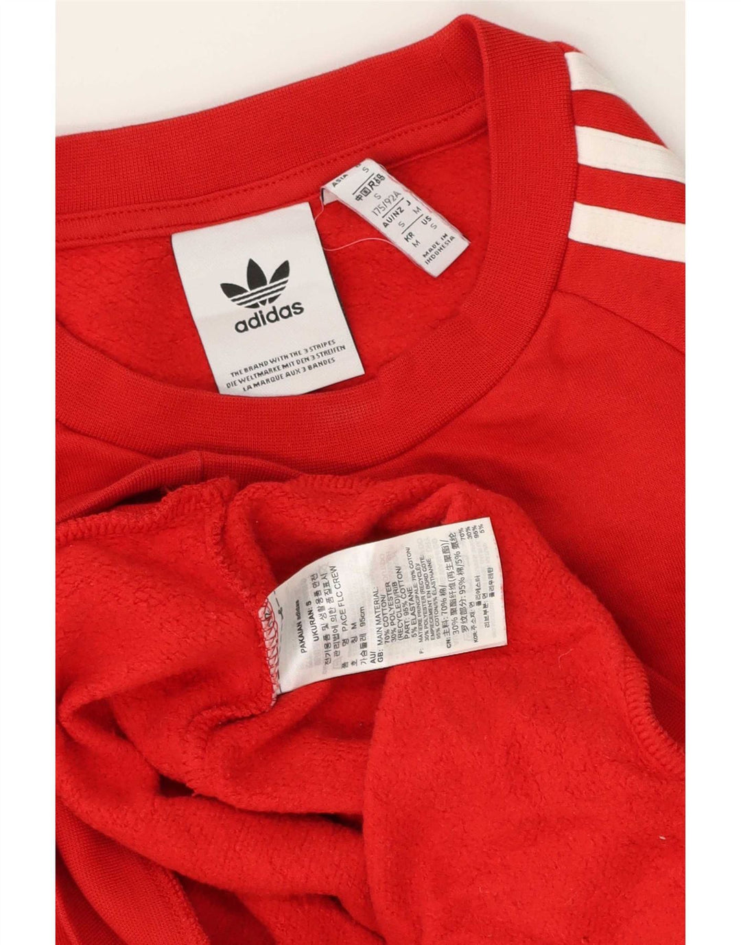 Adidas Męska bluza z grafiką, mała, czerwona bawełna