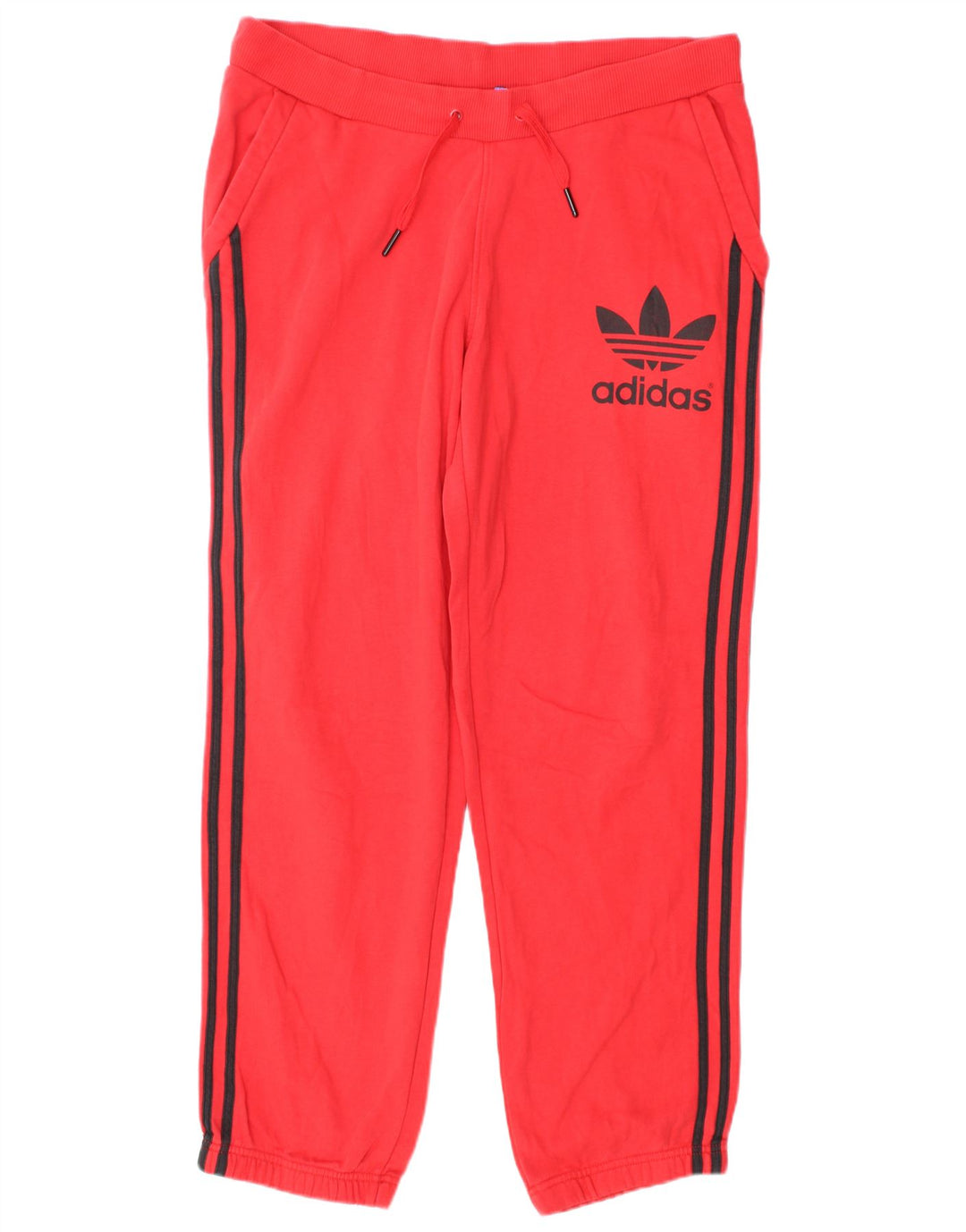 Męskie spodnie dresowe Adidas z grafiką, średnio czerwone, bawełniane