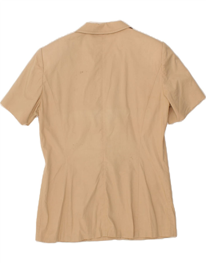 MARELLA Womens Short Sleeve Blazer Jacket UK 14 Medium Beige Vintage Marella and Second-Hand Marella from Messina Hembry 