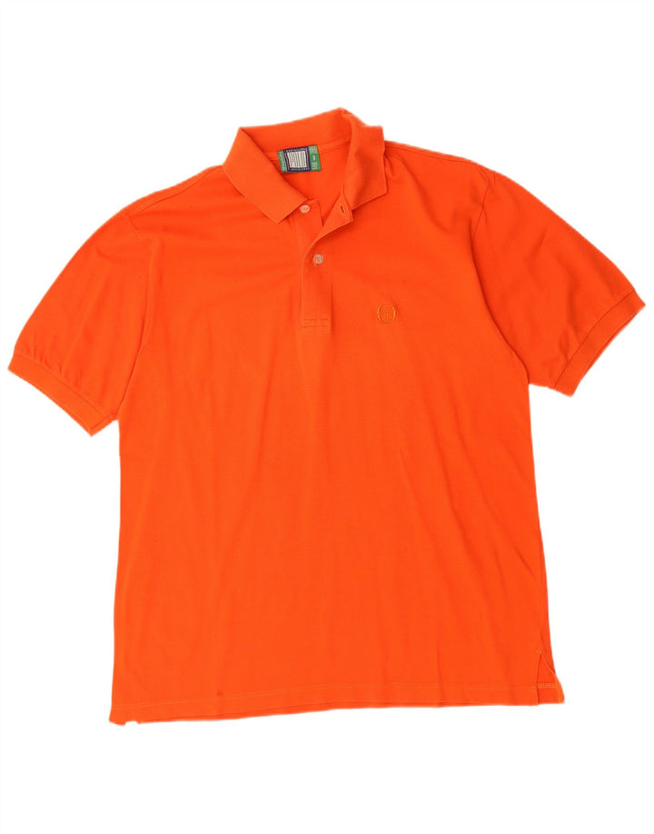 SERGIO TACCHINI Mens Polo Shirt Medium Orange Cotton