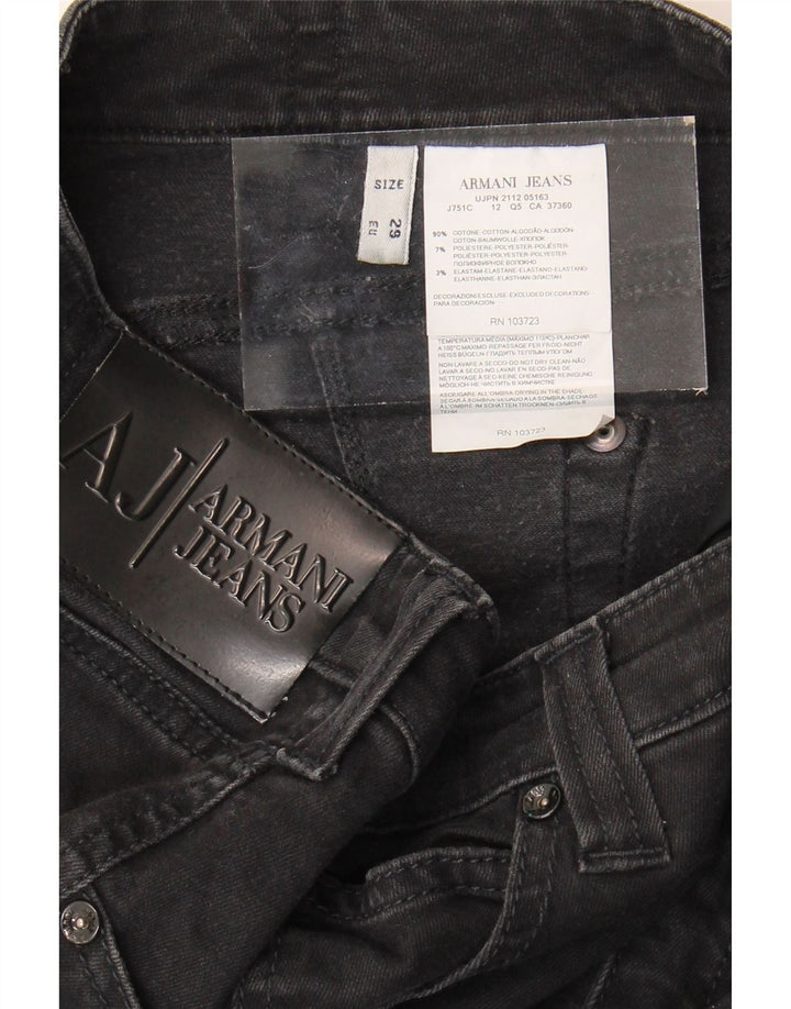 ARMANI Womens Straight Jeans W29 L29 Black Cotton Vintage Armani and Second-Hand Armani from Messina Hembry 