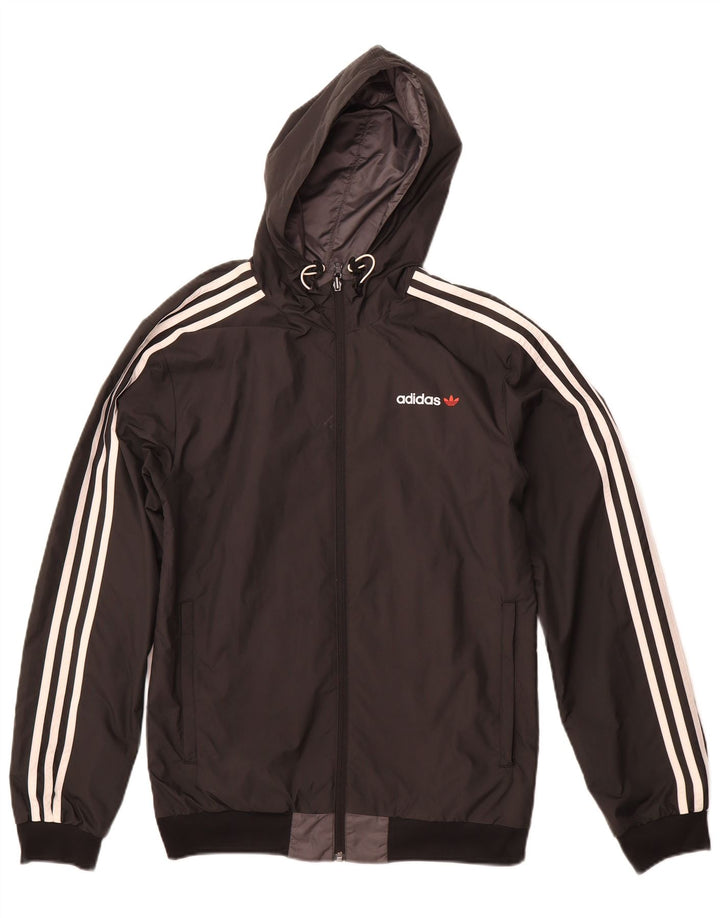 Dwustronna kurtka męska ADIDAS z kapturem UK 36, mała, szary poliester