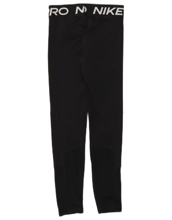 Dziewczęce legginsy z grafiką Nike 10-11 lat, średni czarny poliester