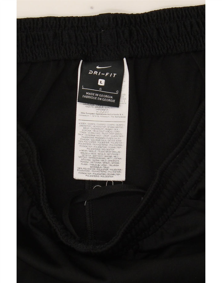 Męskie spodnie dresowe Nike Dri Fit, duży czarny poliester z blokami kolorów