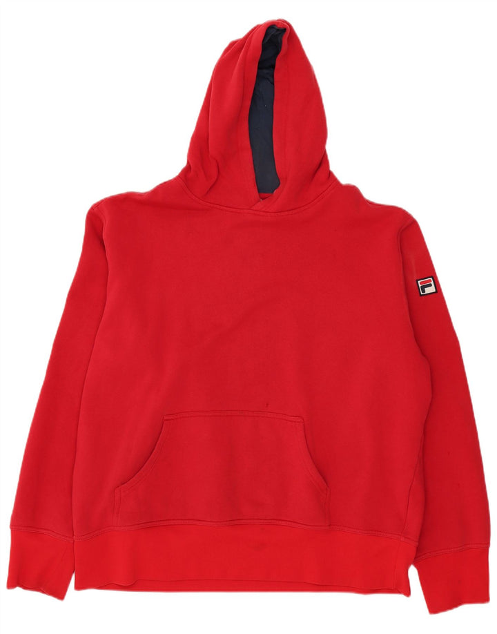 Męski sweter z kapturem Fila 2XL, czerwony, bawełniany