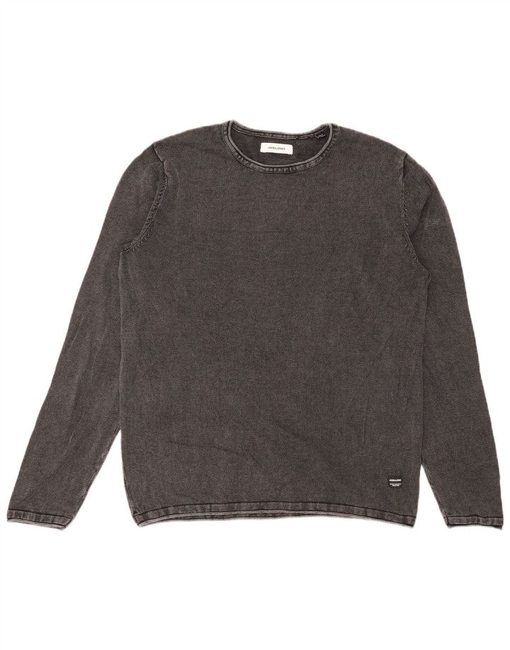 Męski top Jack & Jones z długim rękawem, średnioszary, bawełniany