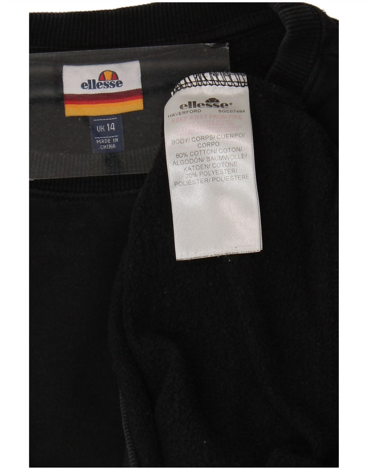 Damski sweter oversize Ellesse UK 14, duży, czarny, bawełniany