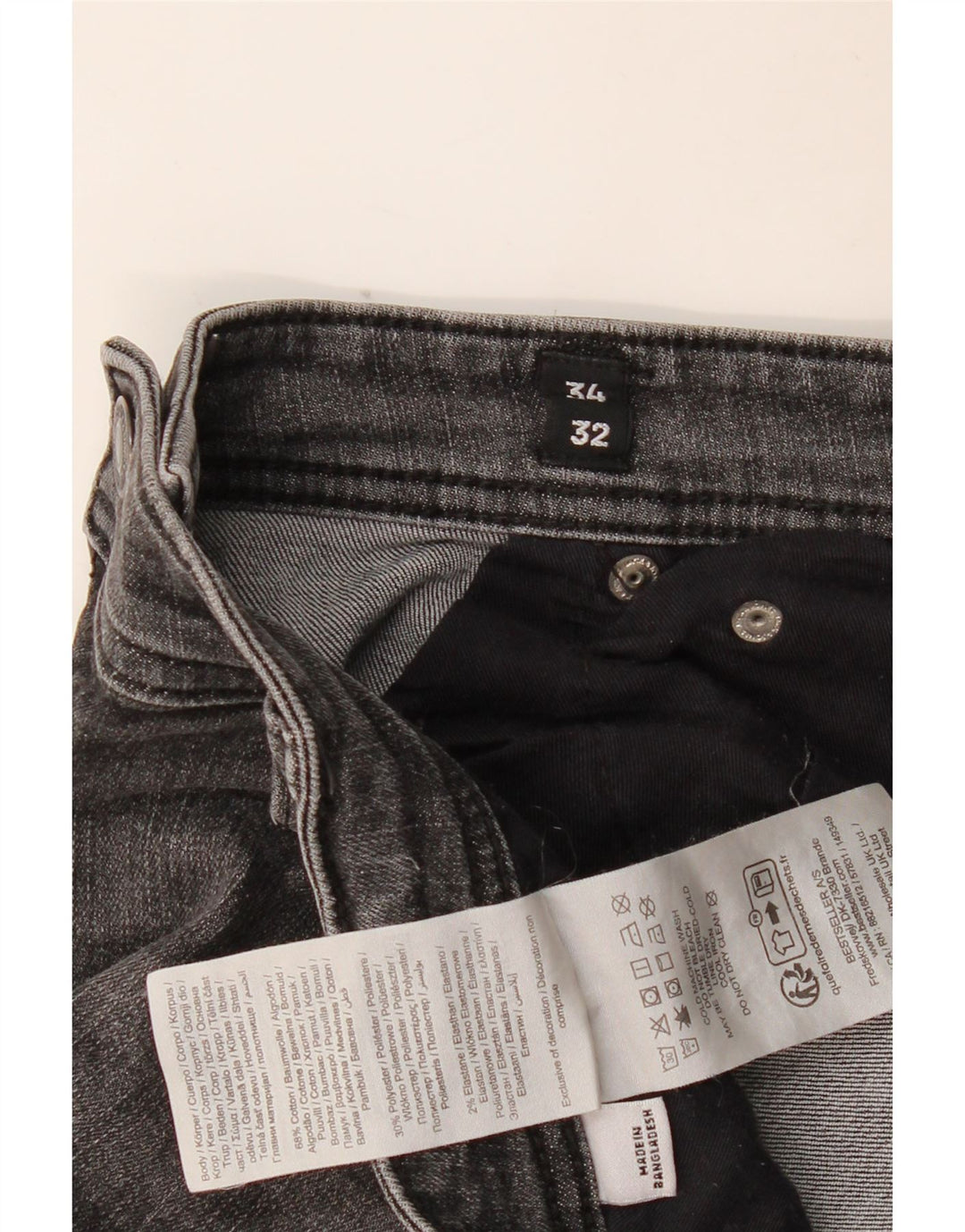 JACK & JONES Męskie dżinsy GLENN Slim W34 L32 Szara bawełna