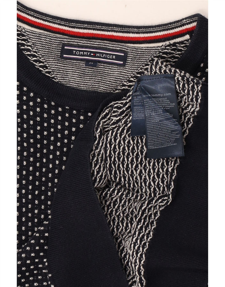 Męski sweter z wycięciem pod szyją Tommy Hilfiger, średni granatowy w cętki