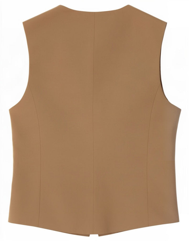 Kamizelka damska Zara UK 6 XS Beżowy poliester