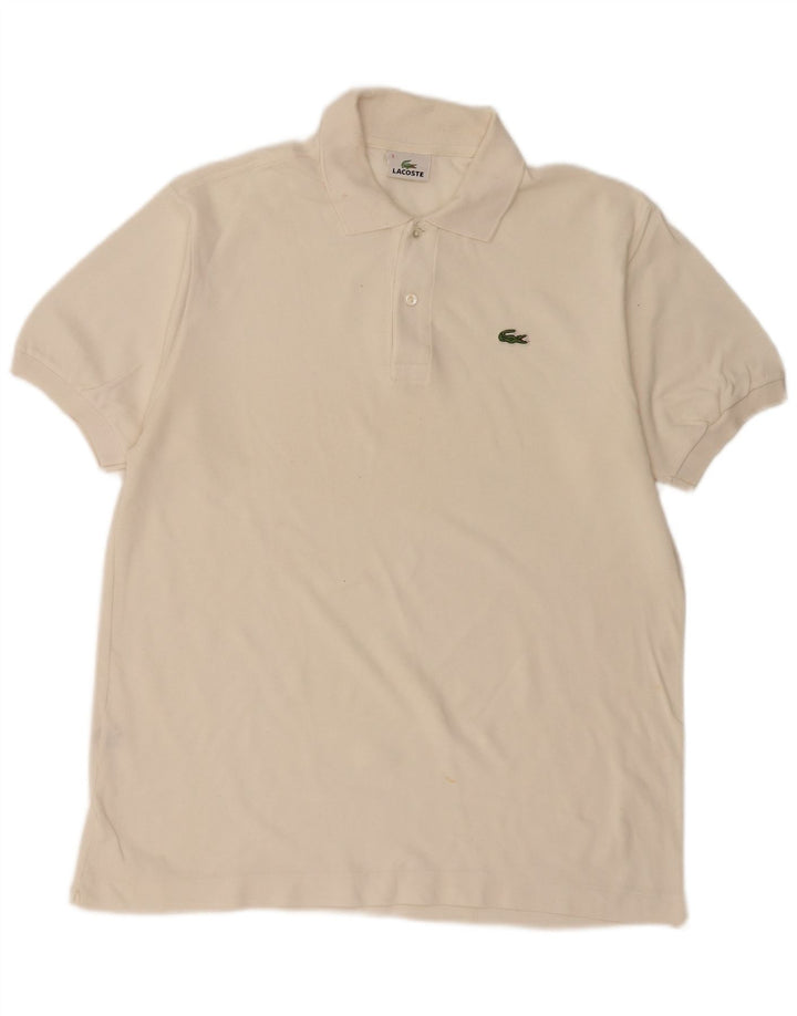 LACOSTE Mens Polo Shirt Size 5 Large White Cotton