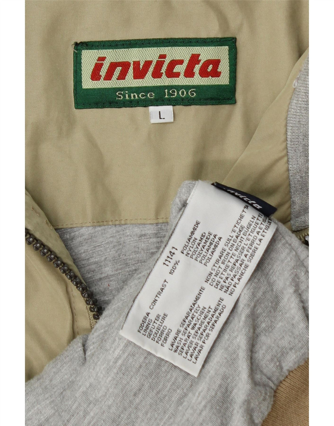 Męska kurtka bomberka Invicta UK 40, duża, khaki, poliamid