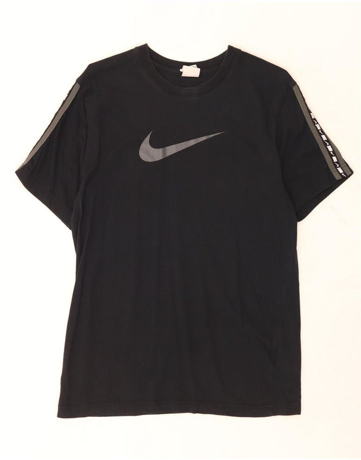 Męski T-shirt z grafiką Nike, średni czarny, bawełniany